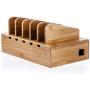 Prosumers Choice Natural Bamboo Charging Station Rack for Smartphones and Tablets