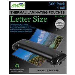 Apache Laminating Pouches, 5 mil, Letter Size, 300 Pack