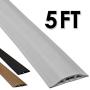 Electriduct D-2 Low Profile Rubber Duct Cord Cover Floor Cable Protector - 5 Feet - Gray (Raw Rubber Material)