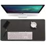 Multifunctional Office Desk Pad, 31.5'' x 15.7'' Waterproof PU Leather Mouse Pad/Mat, Laptop/Computer Desk Mat, Antiskid Desk Writing Mat for Office/Home (Dark Green)