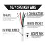 Next Elemental 16/4 Speaker Wire - 16 AWG/Gauge 4 Conductor - UL Listed in Wall (CL2/CL3) - Oxygen-Free Copper (OFC) - 500 Foot Bulk Cable Pull Box - White