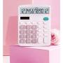 YOUHO Calculator, 12-bit Solar Battery Dual Power Standard Function Electronic Calculator with Large LCD Display Office Calculator Black(ONE Battery) (KK-837B, 1PACK，Pink)