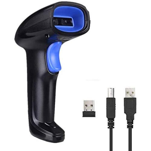 REALINN Wireless 1D Laser Barcode Scanner Handheld Cordless Rechargeable Bar Code Reader with USB Receiver for Warehouse, Supermarket, Retail Store Scanning Inventory