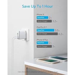 Anker 40W 4-Port USB Wall Charger with Foldable Plug, PowerPort 4 for iPhone 11/XS/XS Max/XR/X/8/7/6/Plus, iPad Pro/Air 2/Mini 4/3, Galaxy/Note/Edge, LG, Nexus, HTC, and More, white (A2142)