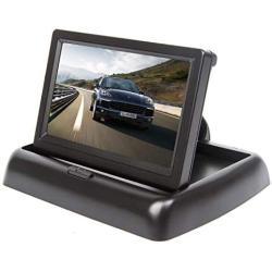 Yasoca 4.3 Inch Small Mini Digital Flip Down Foldable Monitor Screen for Car Truck Vehicle Rear View Reverse Parking Kits Home CCTV
