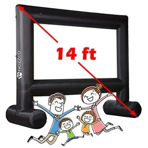 Outdoor Projector Screen – 14 ft Inflatable Family TV – Portable Giant Projector – Lightweight Garden Screen – Premium Outdoor Tent for Parties – Dual Projection – Build-in Air Blower
