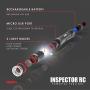 NEBO Rechargeable Pen Light Flashlight 360-Lumens Inspector Rechargeable Flashlights Features Flex Power, Meaning it can be Operated by The Included Rechargeable Battery or by 2X AAA Batteries