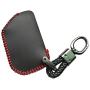 Alegender Black 4 Buttons Flip Leather Key Cover Case Fob Holder Bag Remote Keyless Protector Fit for 2018 2019 2020 Wrangler JL JLU Gladiator JT 68292944AA