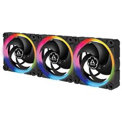 ARCTIC BioniX P120 A-RGB (Bundle 3 pc, incl. A-RGB Controller) - 120 mm Pressure-Optimised Fan with A-RGB, PWM, Cooler, Fluid Dynamic Bearing, 400-2300 RPM - Black