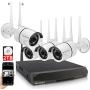 Security Camera System Wireless,8 Channel Home Outdoor Wireless Surveillance Camera System and 4Pcs 1080P WiFi Security Weatherproof IP Camera with Night Vision,Remote View,2TB Hard Drive