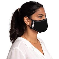 SonoMask for Women (Ear Loop, Black) Nose Clip Inside Wire Reusable Dual Layer Face Masks, by Sonovia Made in Israel