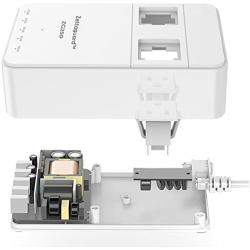 Zettaguard Mini 2-Outlet Travel Power Strip Surge Protector with 5 USB Charger USB Charging Station Hub (Smart USB Port, 40W/8A) and 5 Feet Power Cord, White(Zg250)