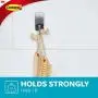 Command Bath Hook, Small, Satin Nickel, 1-Hook, 2-Small Water-Resistant Strips (BATH33-SN-ES), Organize Damage-Free