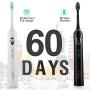 HSYTEK Whitening Electric Toothbrush Dual Handles, H21 TouchDo Ultra Sonic 48,000 VPM Motor Rechargeable Toothbrushes for Adults and Teens with 8 Brush Heads - 3 Modes w Smart Timer
