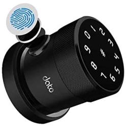 DATO Smart Door Lock - Keyless Fingerprint and Touchscreen Digital Door Lock, Secure Bluetooth, Easy Install, Great for Airbnb, Hotels and Offices, Homes, Apartments, Black(Upgraded 2.0)