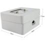 Oumij Cash Box with Combination Lock Safe Metal Money Box for Security Lock Box Digital Safe-Electronic Steel for Home, Business or Travel(White)