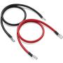Spartan Power 4 AWG 1 Foot Battery Cable Set Four Gauge Wire Made in America 1 FT with 3/8'' Ring Terminals