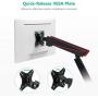 Single Gaming Monitor Mount Stand - Mechanical Spring Assisted Fully Adjustable Fit One Screen 17 to 32 inch, 17.6 lbs, RGB LED Backlit Base with USB, Mic, Audio Ports (GAMU001), Matte Black by WALI