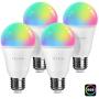 TECKIN LED Smart Bulb Alexa Light Bulbs, RGB Dimmable Multicolor Bulbs E27 A19 60W Equivalent, Compatible with Alexa, Google Home and IFTTT, Cold and Warm Light 2800K-6000K, Wifi Control Bulb (4 Packs