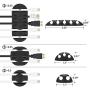 124pcs Cord Management Organizer Kit 4 Cable Sleeve with Zipper,10 Self Adhesive Cable Clip Holder,10pcs and 2 Roll Self Adhesive tie and 100 Fastening Cable Ties for TV Office Home etc (Black)