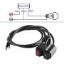 Qiilu 12V 16A CNC Aluminum On-Off Rocker Switches Handlebar Headlight Spotlight Dual Switch for Motorcycle Motorbike