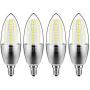 GEZEE LED Candelabra Bulb, Non-Dimmable 120Watt Light Bulbs Equivalent, 15W LED Candle Bulbs,Daylight White 6000K Chandelier Bulbs,4.3in, E12 Candelabra Base, 120V, 1500Lumens, Torpedo Shape(4 Pack)