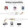 Aux Cord Compatible with iPhone, iSkey 3.5mm Aux Cable for Car Compatible with iPhone 8/7/11/XS/XR/X/iPad/iPod for Car/Home Stereo, Speaker, Headphone, Support All iOS Version - 3.3ft White
