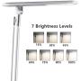 LED Desk Lamp,JUKSTG Eye-Caring Table Lamp,Adjustable Desk Light,Home Office Lamps with USB Charging Port,7 Brightness Levels 4 Lighting Modes,Blue Light Filter,Touch Control,14W Reading Lamp,Silver