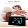 Rocam Digital Alarm Clock for Bedrooms - Large 6.5'' LED Display with Dimmer, Snooze, 7 Color Night Light, Easy to Set, USB Chargers, Battery Backup, 12/24 Hour for Kids, Boys, Heavy Sleepers(Blue)