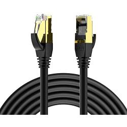 Ethernet Cable Cat8 6ft,Gigabit Cat7 Heavy Duty Internet Network Cord,High Speed FFTP LAN Cables Waterproofed UV Resistant with Gold Plated RJ45 Connector for Router, Modem, Gaming, Xbox