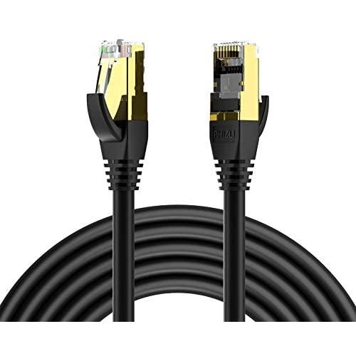 Ethernet Cable Cat8 6ft,Gigabit Cat7 Heavy Duty Internet Network Cord,High Speed FFTP LAN Cables Waterproofed UV Resistant with Gold Plated RJ45 Connector for Router, Modem, Gaming, Xbox