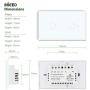 BSEED WiFi Touch Smart Wall Light Switch Tempered Glass Panel Work with Alexa/Google 118×71mm 2 Gang 1 Way White