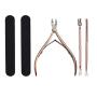 Mea Tira 4-IN-1 Multi-functional Manicure AMD Pedicure Tool,Cuticle Trimmer withCuticle Pusher,Salon Ievel Cuticle RemoverCuticle Nippers,Professional Stainless SteelCuticle Cutter (Rose Gold)
