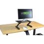 WorkEZ Monitor Stand ergonomic adjustable height and angle single computer monitor riser. Portable folding aluminum holder mount for desktop pc monitors screens organizer black