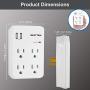 [2 Pack] BESTTEN 2.4A Dual USB Wall Outlet Surge Protector, 5V/2.4A USB Charger, 15A/125V/1875W, ETL Certified