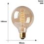 [6 Pack] Vintage Edison Bulbs with Spiral Filament, 60W Dimmable E26/E27 G95 Round Globe Large Antique Light, Golden Finish Industrial Design Amber Warm 120V
