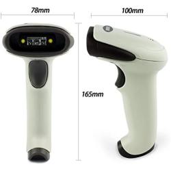 Wireless Bluetooth Barcode Scanner, Symcode Handheld USB CCD Cordless Barcode Scanner with USB Receiver Support Storing Codes Rechargeable Bar Code Reader Long Battery Life