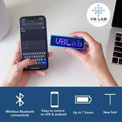 VBLab Wireless Bluetooth LED Name Badge Rechargeable Led Name Sign (Blue Pro Version)