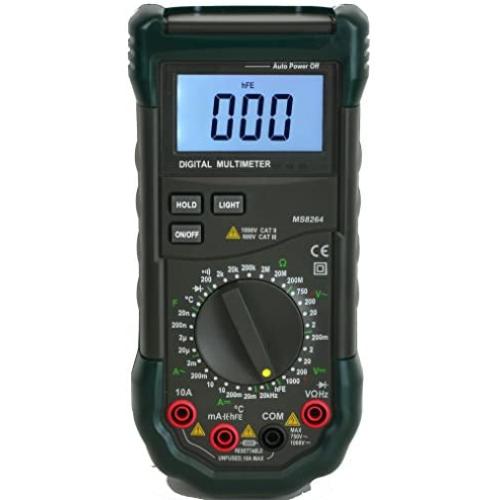 Mastech MS8264 Backlit 30-Range Digital Multimeter with Temperature Measurement (01DMMS8264)