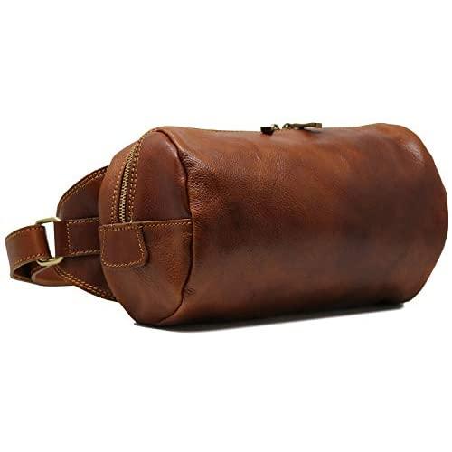 Floto Roma Leather Shoulder Sling Messenger Bag (Saddle Brown)