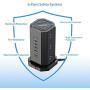 Power Strip Tower NVEESHOX Surge Protector 9 AC Outlets with 4 USB & 1 USB-C Ports 10FT/3M Widely Spaced Multi Outlets Power Strip Vertical for Home Office Cafe Dorm Room (Black)