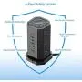 Power Strip Tower NVEESHOX Surge Protector 9 AC Outlets with 4 USB & 1 USB-C Ports 10FT/3M Widely Spaced Multi Outlets Power Strip Vertical for Home Office Cafe Dorm Room (Black)