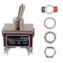 BOJACK RT1221 Toggle Switch 125V 20A 250V 15A DPST ON - Off 4 Terminal pin Rocker Switch with Metal Waterproof Cap (Pack of 2 pcs)