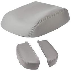 ISSYAUTO 2009-2015 Pilot Center Console Cover and Front Door Panel Armrest Cover Kit, Gray