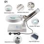 Magnifying Lamp Task Lamp Electronic Desk Lamp Magnifier Adjustable Light Super Bright Natural Daylight Inspection Stand Top Desk Magnifier Swivel Arm Utility Clamp Light (10X Loupes Glass(Updated))