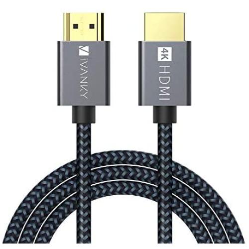 HDMI Cable 4K 10ft, iVANKY 18Gbps High Speed HDMI 2.0 Cable, 4K HDR, HDCP 2.2/1.4, 3D, 2160P, 1080P, Ethernet - Braided HDMI Cord 32AWG, Audio Return(ARC) Compatible UHD TV, Blu-ray, Monitor