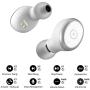 TOZO T10 Bluetooth 5.0 Wireless Earbuds with Wireless Charging Case IPX8 Waterproof TWS Stereo Headphones in Ear Built in Mic Headset Premium Sound with Deep Bass for Sport White