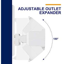 ABBOTECH 3 Grounded Outlet Wall Tap,Outlet Extender,180 Degree Swivel Outlet Plug,4 Pack,ETL listed