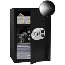 JUGREAT Safe Box with Induction Light,Electronic Digital Securit Safe Steel Construction Hidden with Lock,High Capacity Electronic Digital Display Home Safe with Shelf,1.9 Cubic Feet