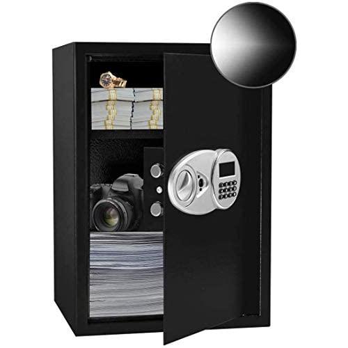 JUGREAT Safe Box with Induction Light,Electronic Digital Securit Safe Steel Construction Hidden with Lock,High Capacity Electronic Digital Display Home Safe with Shelf,1.9 Cubic Feet JUGREAT Safe Box with Induction Light,Electronic Digital Securit Safe Steel Construction Hidden with Lock,High Capacity Electronic Digital Display Home Safe with Shelf,1.9 Cubic Feet